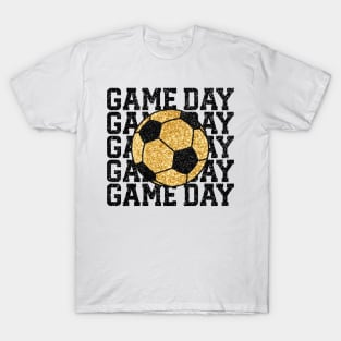 Game Day Gold Glitter Soccer Ball T-Shirt